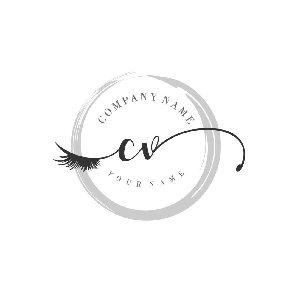 initiale cv logo écriture salon de beauté mode moderne luxe monogramme vecteur