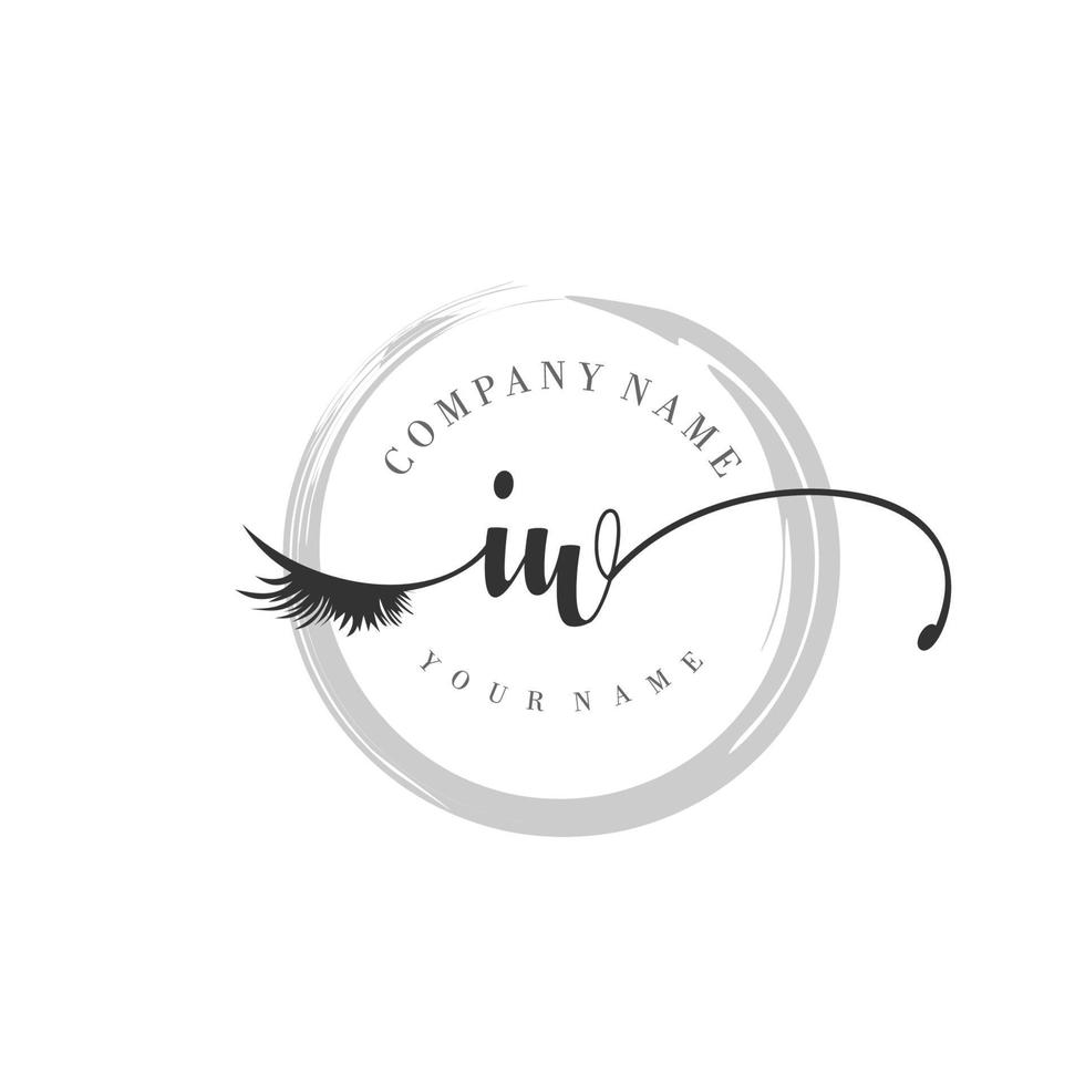 initiale iw logo écriture salon de beauté mode luxe moderne monogramme vecteur