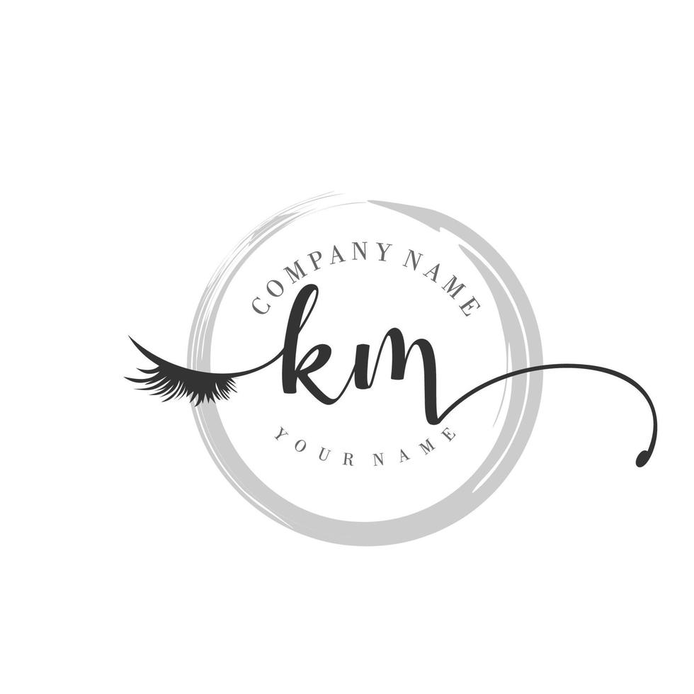 km initial logo écriture salon de beauté mode moderne luxe monogramme vecteur
