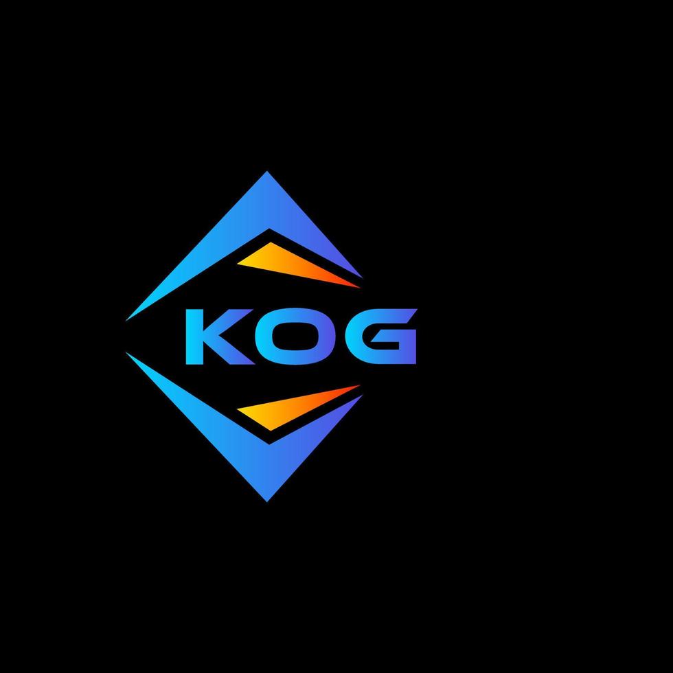 création de logo de technologie abstraite kog sur fond noir. concept de logo de lettre initiales créatives kog. vecteur