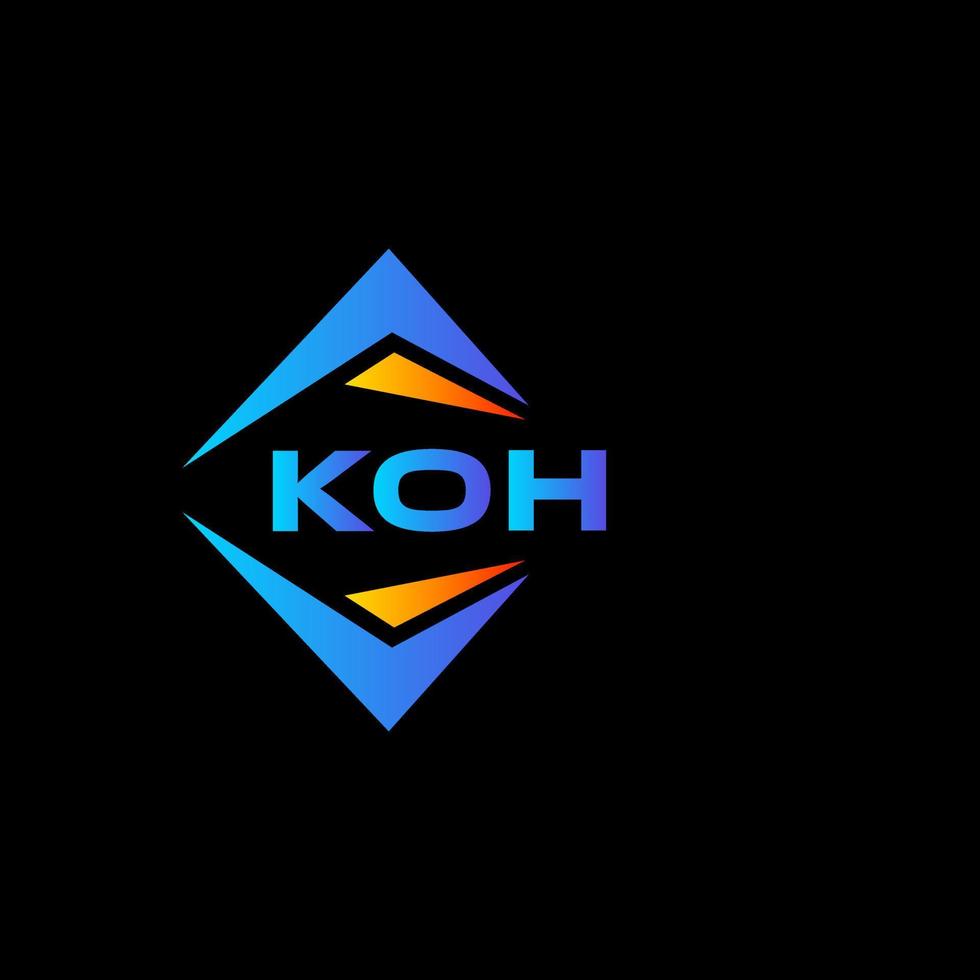 création de logo de technologie abstraite koh sur fond noir. concept de logo de lettre initiales créatives koh. vecteur