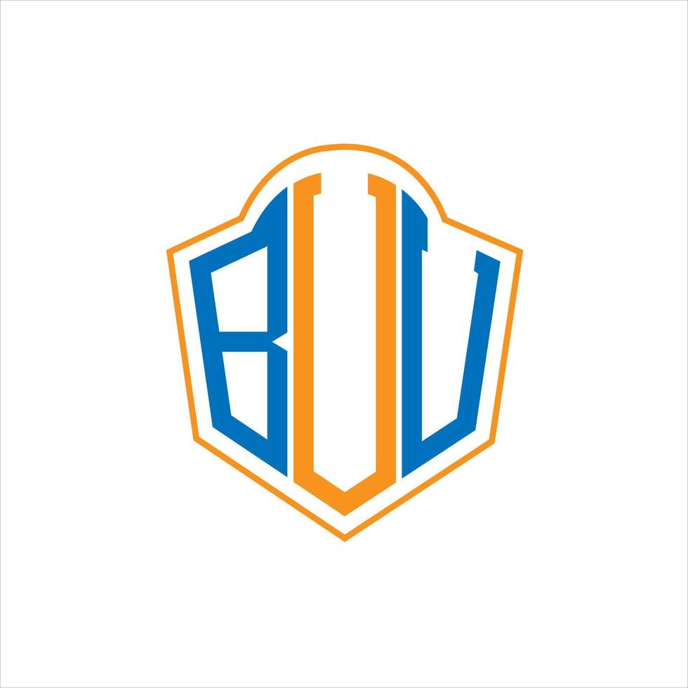 création de logo de bouclier de monogramme abstrait bvu sur fond blanc. logo de lettre initiales créatives bvu. vecteur