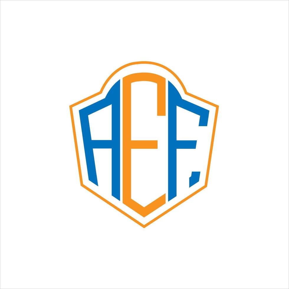 création de logo de bouclier de monogramme abstrait aef sur fond blanc. logo de lettre initiales créatives aef. vecteur