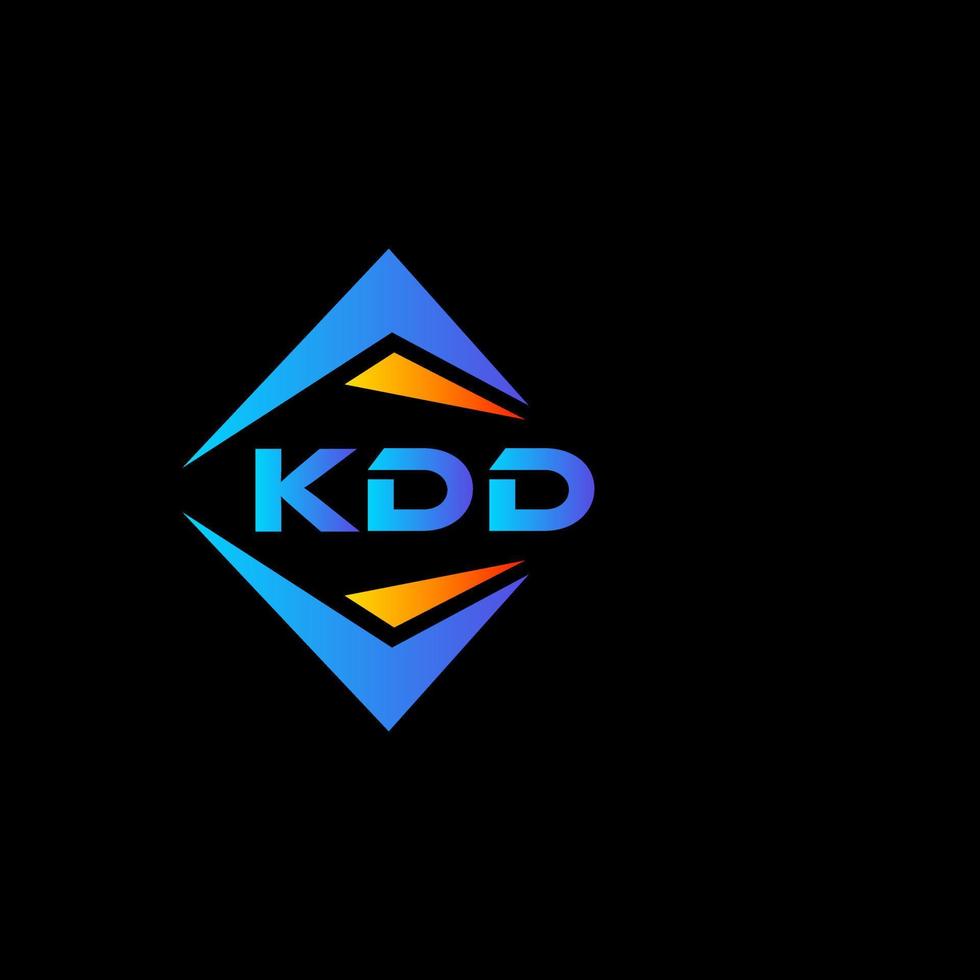 création de logo de technologie abstraite kdd sur fond noir. concept de logo de lettre initiales créatives kdd. vecteur