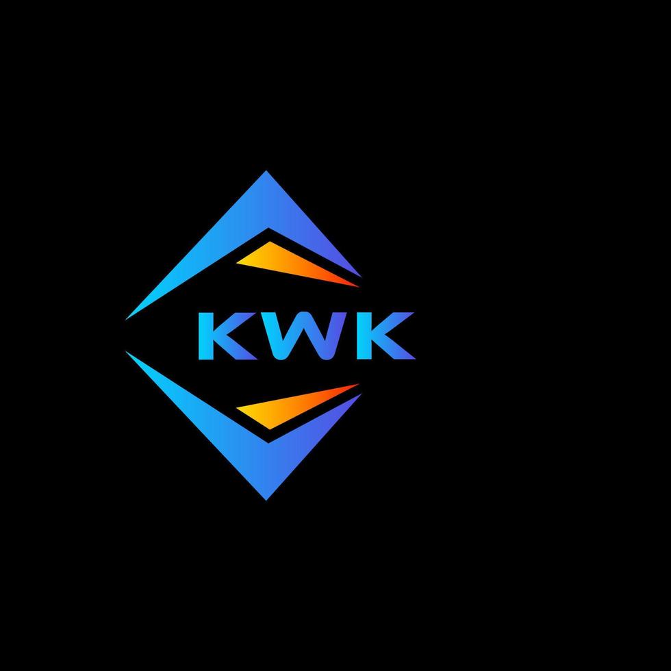 création de logo de technologie abstraite kwk sur fond noir. concept de logo de lettre initiales créatives kwk. vecteur