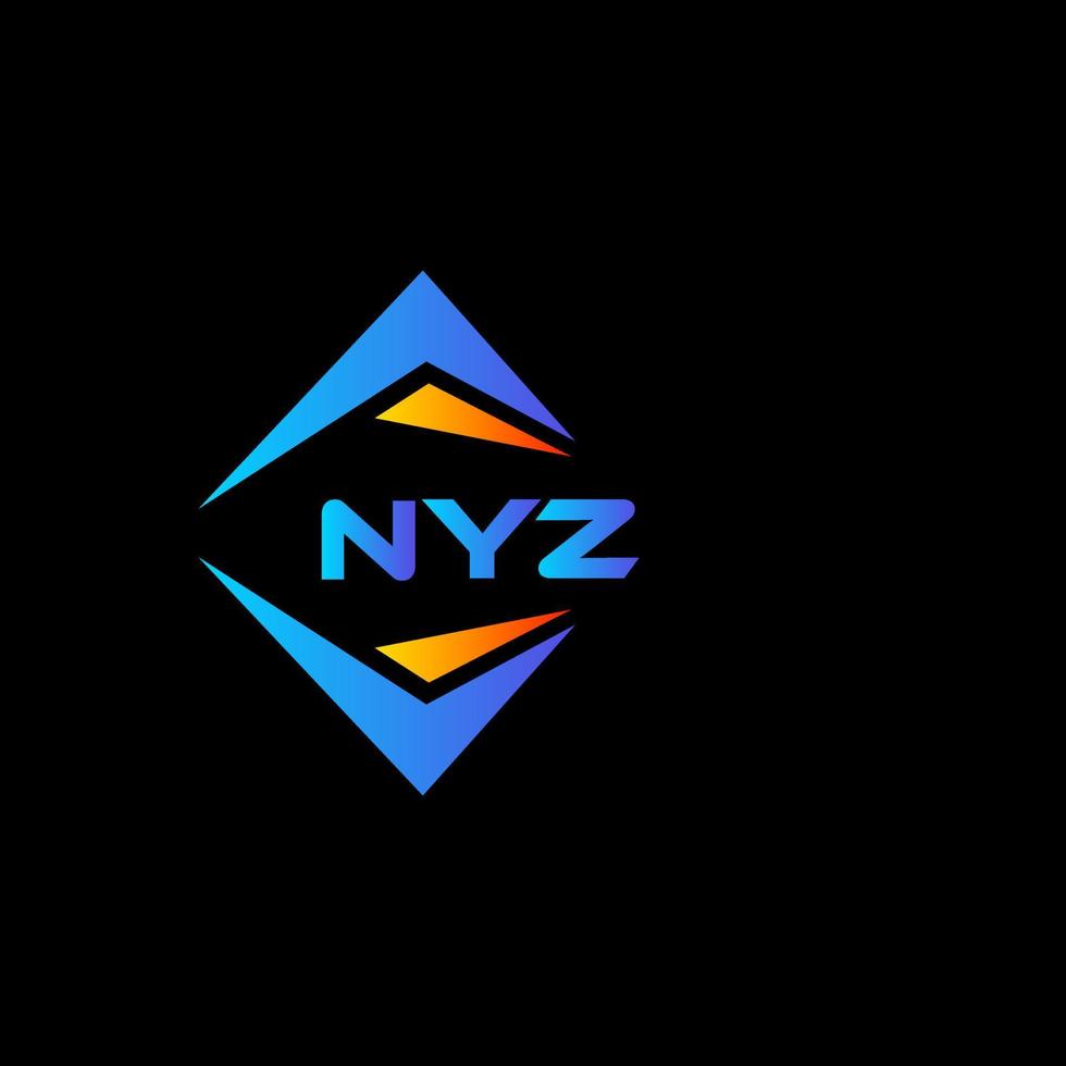 création de logo de technologie abstraite nyz sur fond noir. concept de logo de lettre initiales créatives nyz. vecteur