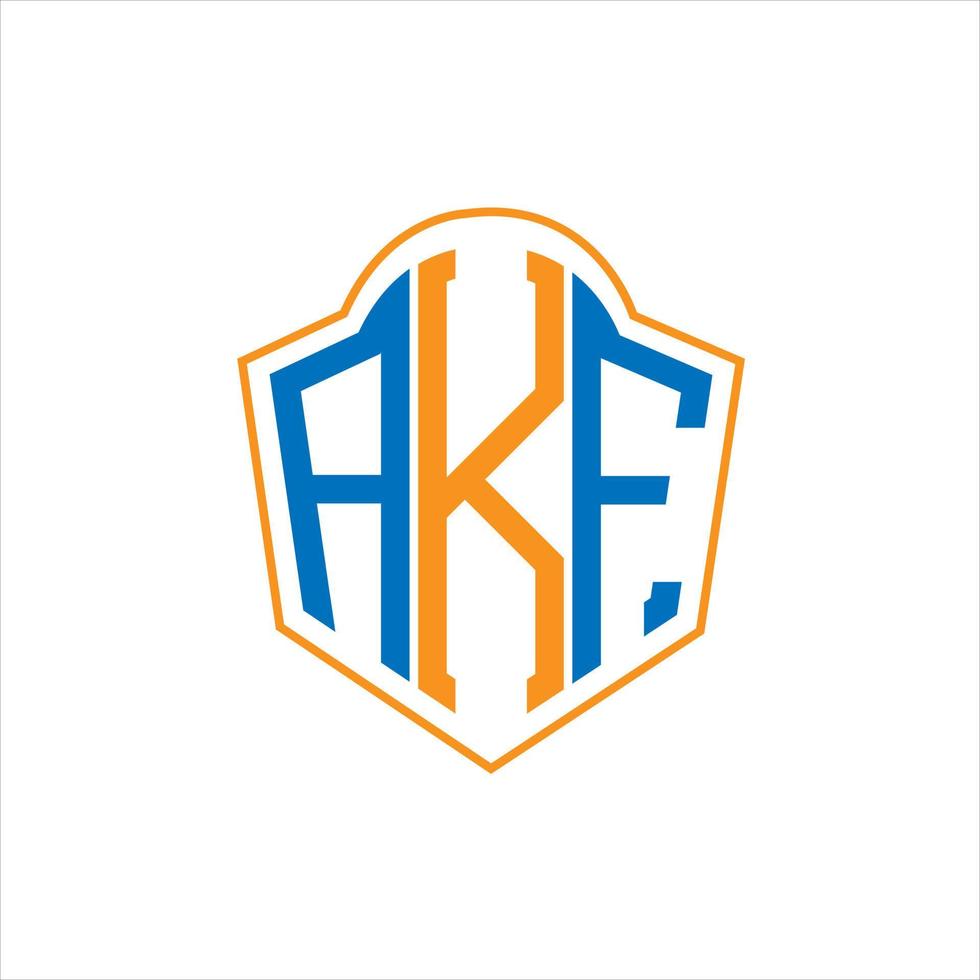 création de logo de bouclier de monogramme abstrait akf sur fond blanc. logo de lettre initiales créatives akf. vecteur