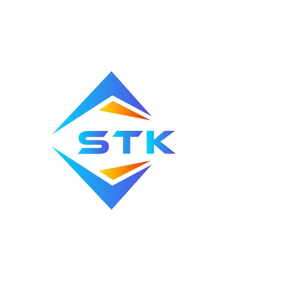 création de logo de technologie abstraite stk sur fond blanc. concept de logo de lettre initiales créatives stk. vecteur