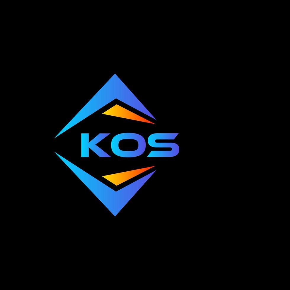 création de logo de technologie abstraite kos sur fond noir. concept de logo de lettre initiales créatives kos. vecteur