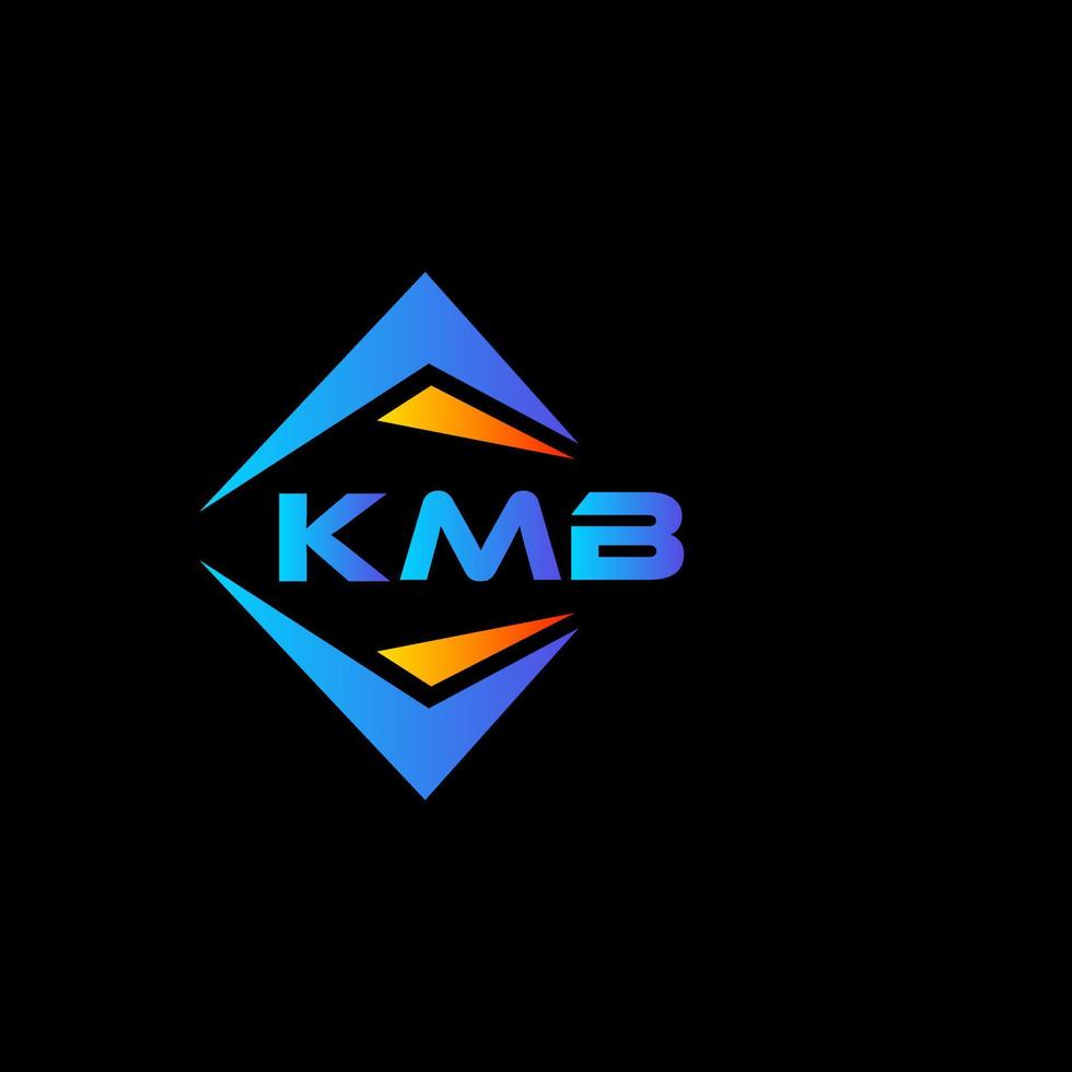 création de logo de technologie abstraite kmb sur fond noir. concept de logo de lettre initiales créatives kmb. vecteur