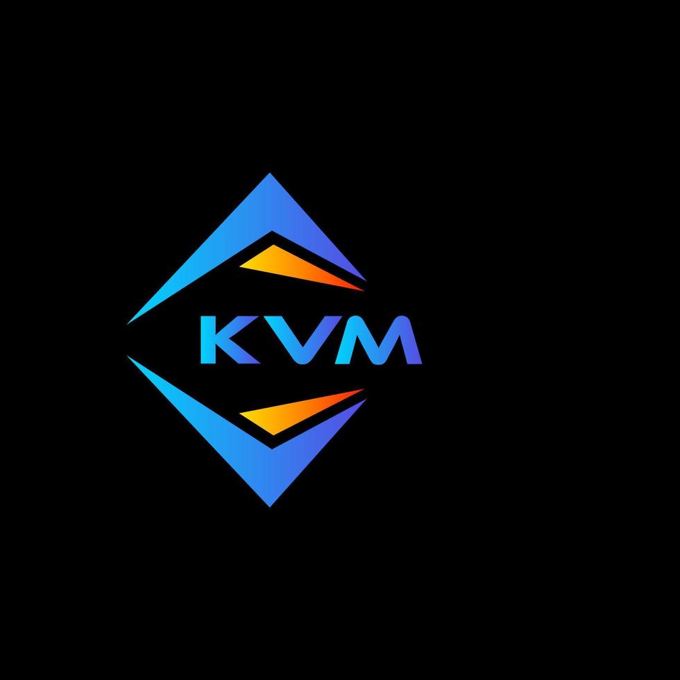 création de logo de technologie abstraite kvm sur fond noir. concept de logo de lettre initiales créatives kvm. vecteur