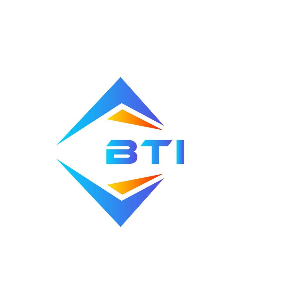 création de logo de technologie abstraite bti sur fond blanc. concept de logo de lettre initiales créatives bti. vecteur