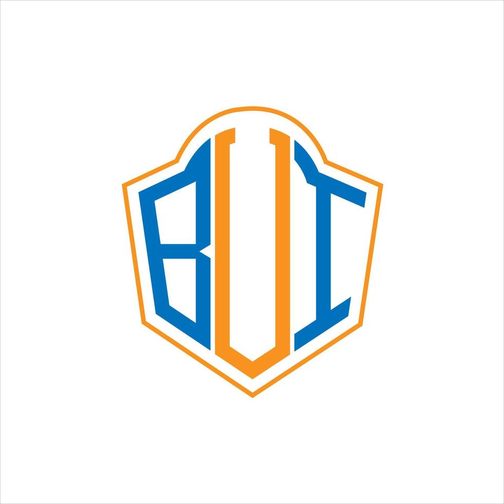 création de logo de bouclier de monogramme abstrait bvi sur fond blanc. logo de lettre initiales créatives bvi. vecteur
