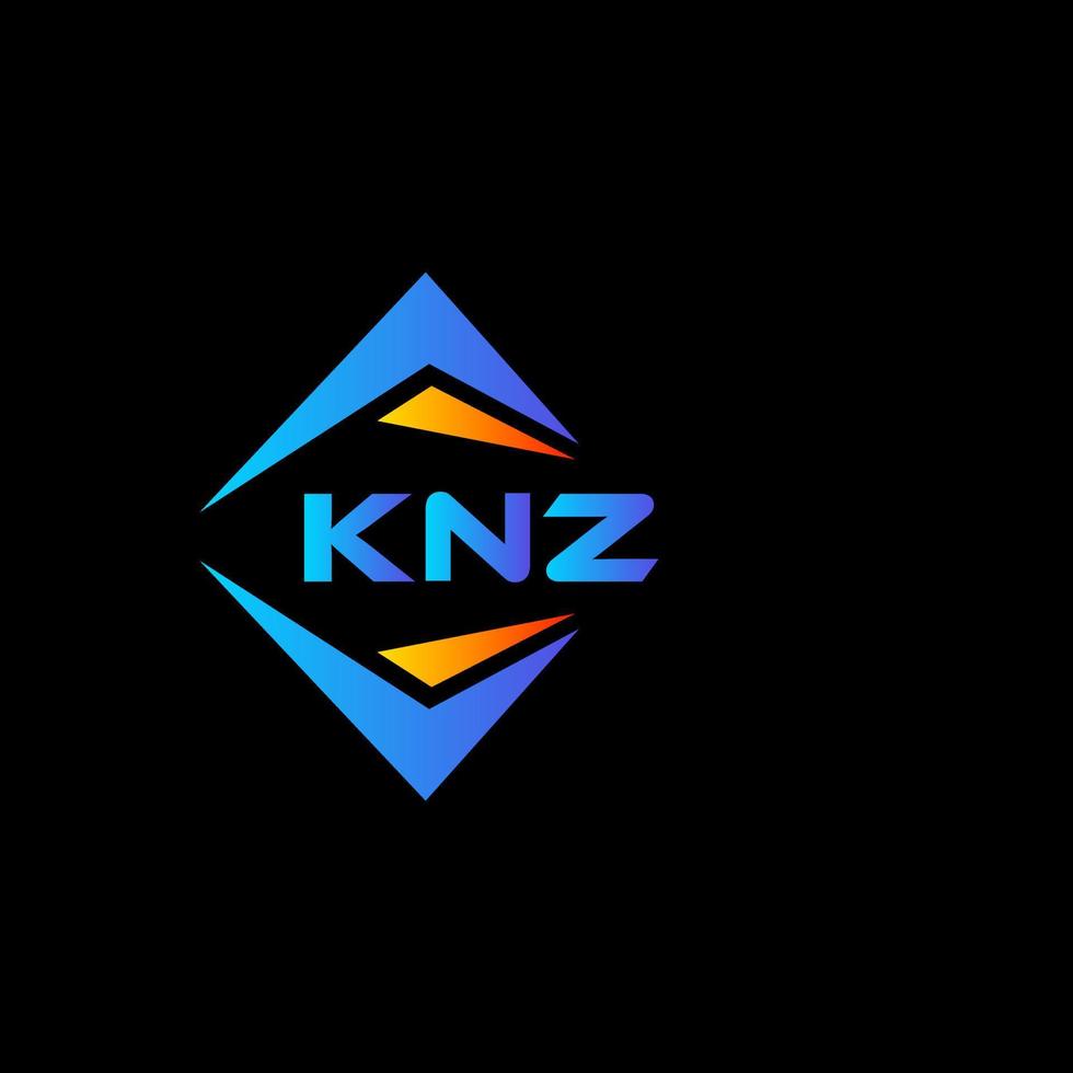 création de logo de technologie abstraite knz sur fond noir. concept de logo de lettre initiales créatives knz. vecteur