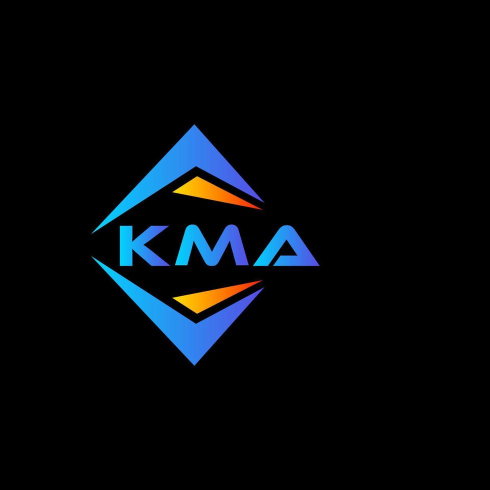 création de logo de technologie abstraite kma sur fond noir. concept de logo de lettre initiales créatives kma. vecteur