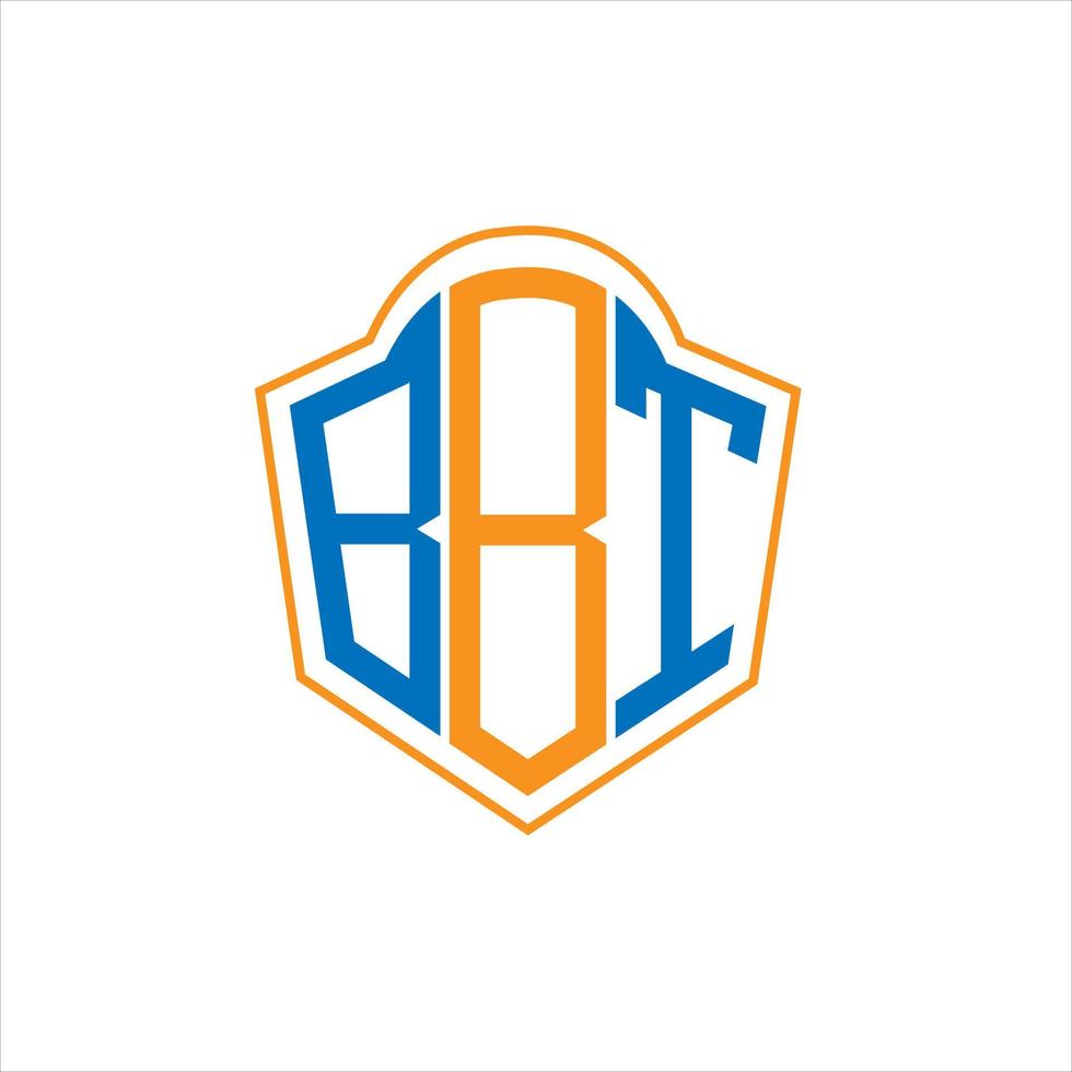 création de logo de bouclier de monogramme abstrait bbt sur fond blanc. logo de lettre initiales créatives bbt. vecteur