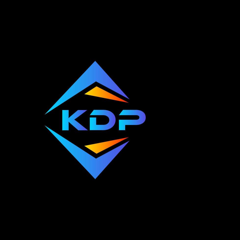 création de logo de technologie abstraite kdp sur fond noir. concept de logo de lettre initiales créatives kdp. vecteur