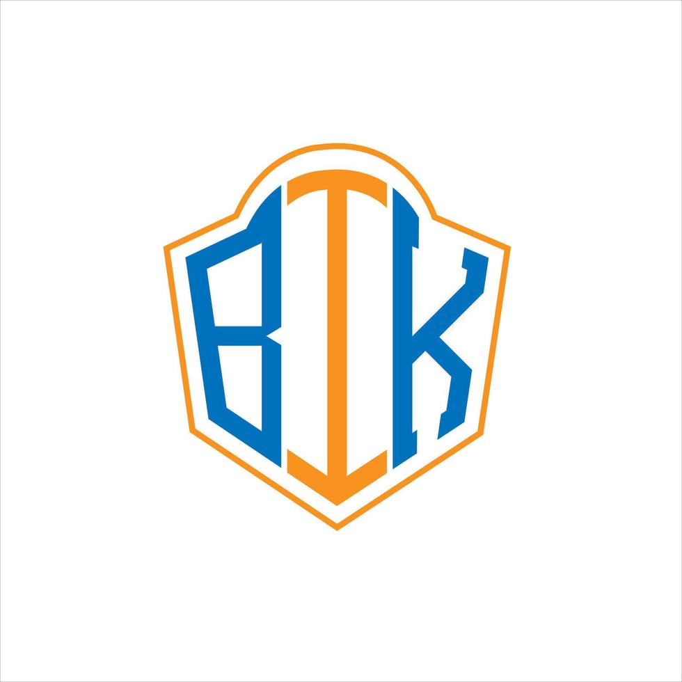 création de logo de bouclier de monogramme abstrait bik sur fond blanc. logo de lettre initiales créatives bik. vecteur
