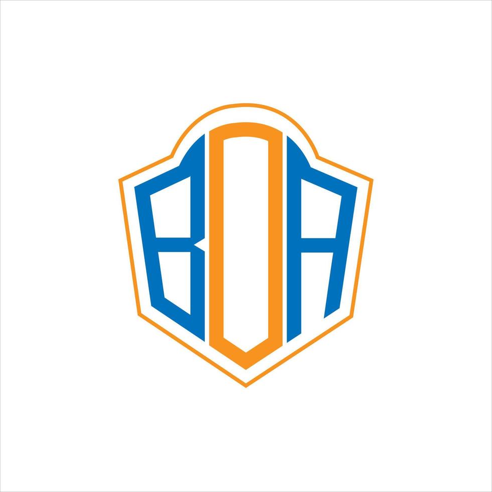 création de logo boa abstract monogram shield sur fond blanc. logo de lettre initiales créatives boa. vecteur