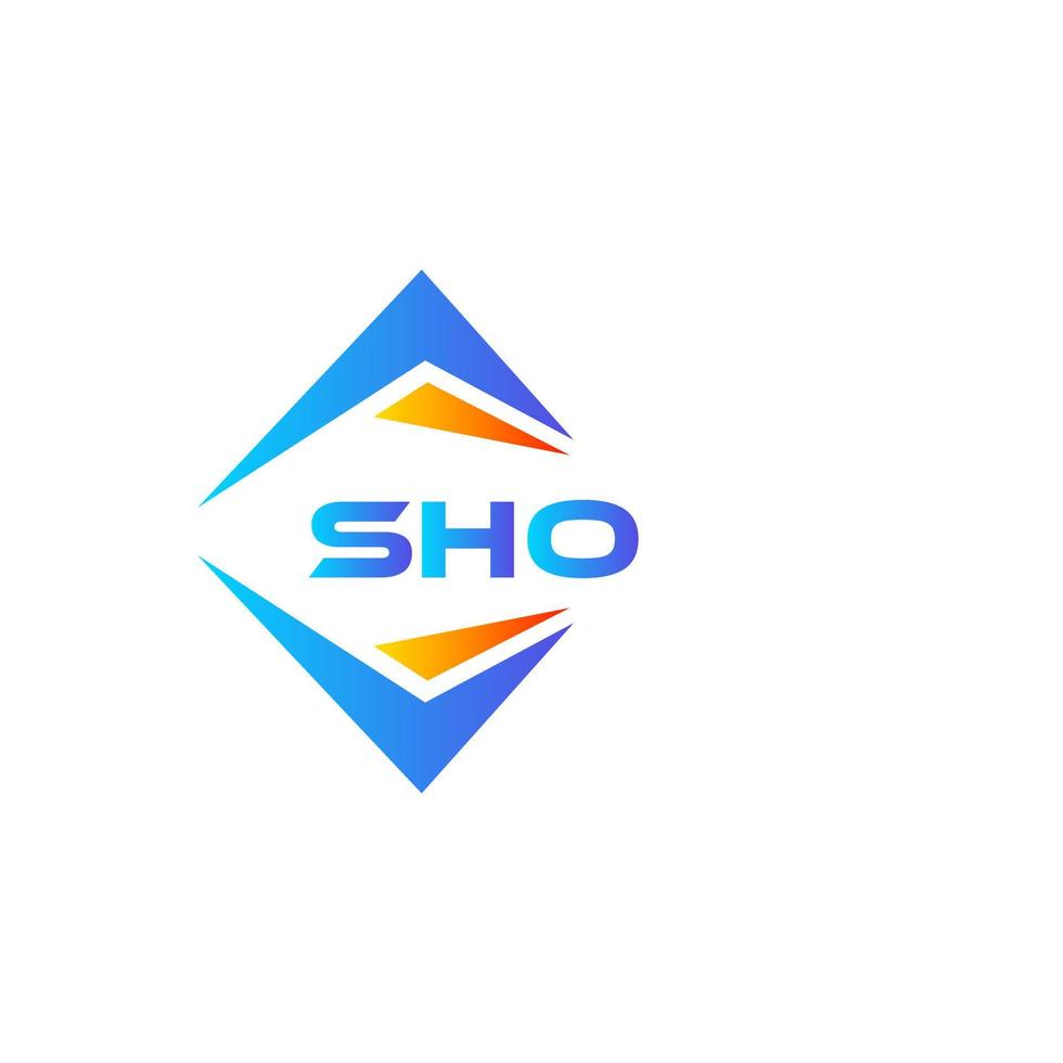 création de logo de technologie abstraite sho sur fond blanc. concept de logo de lettre initiales créatives sho. vecteur