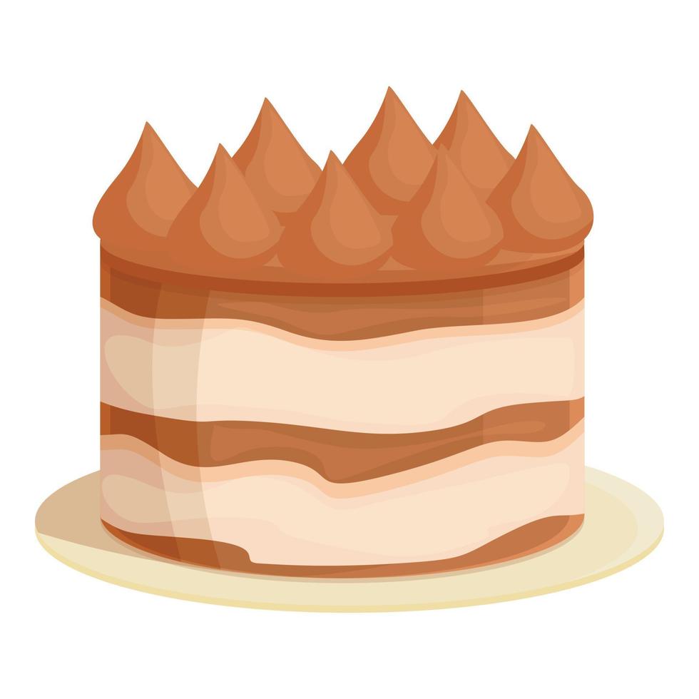 vecteur de dessin animé d'icône de tiramisu au fromage. dessert gâteau