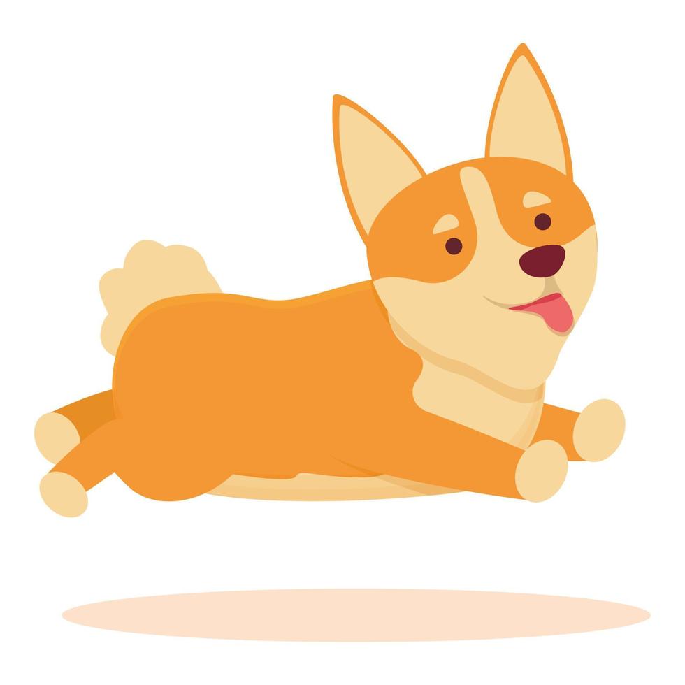 vecteur de dessin animé d'icône de corgi sautant. chien mignon