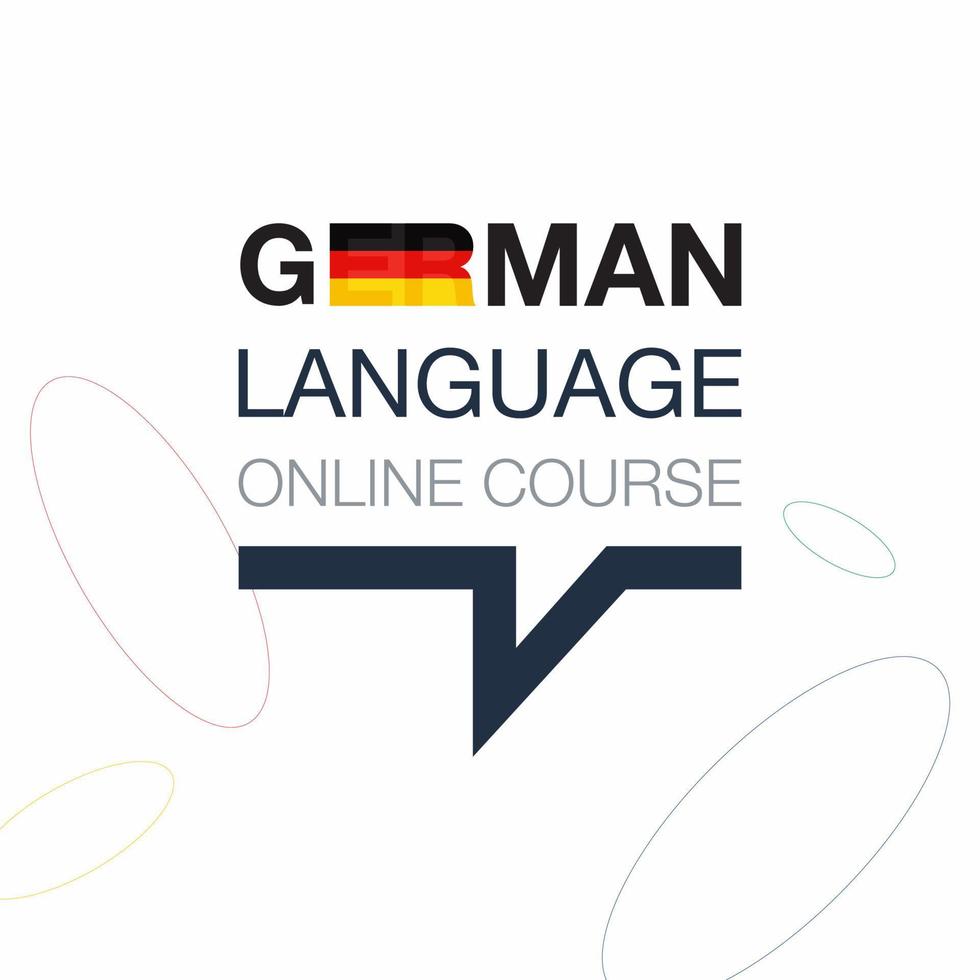 logo emblématique du cours de langue allemande en ligne. parler couramment une langue étrangère. concept de logo d'éducation en ligne. illustration vectorielle vecteur