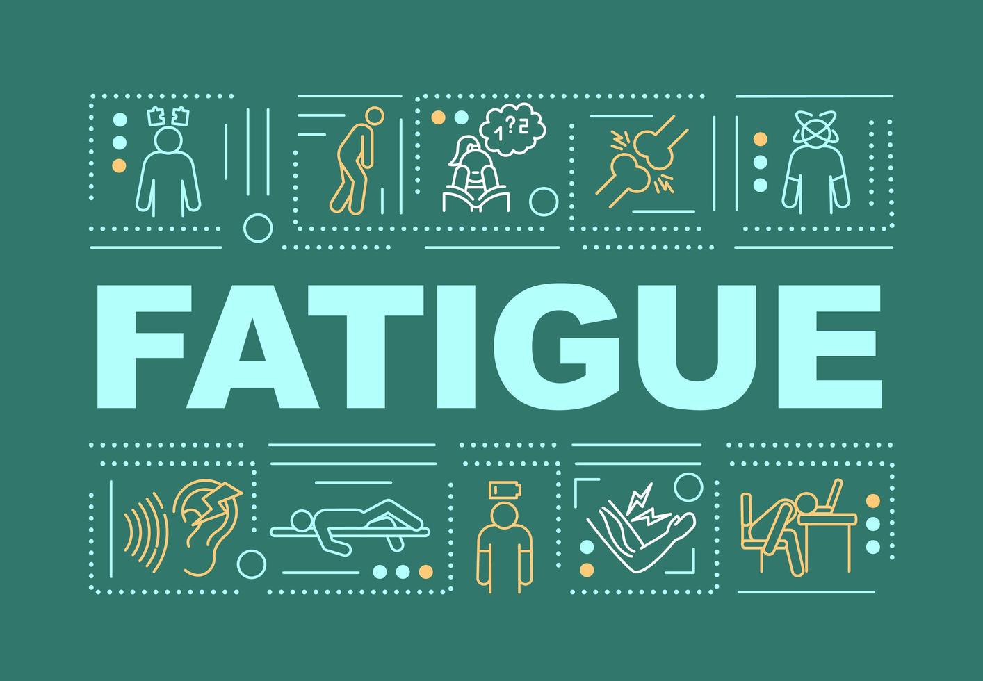 bannière de concepts de mot fatigue vecteur