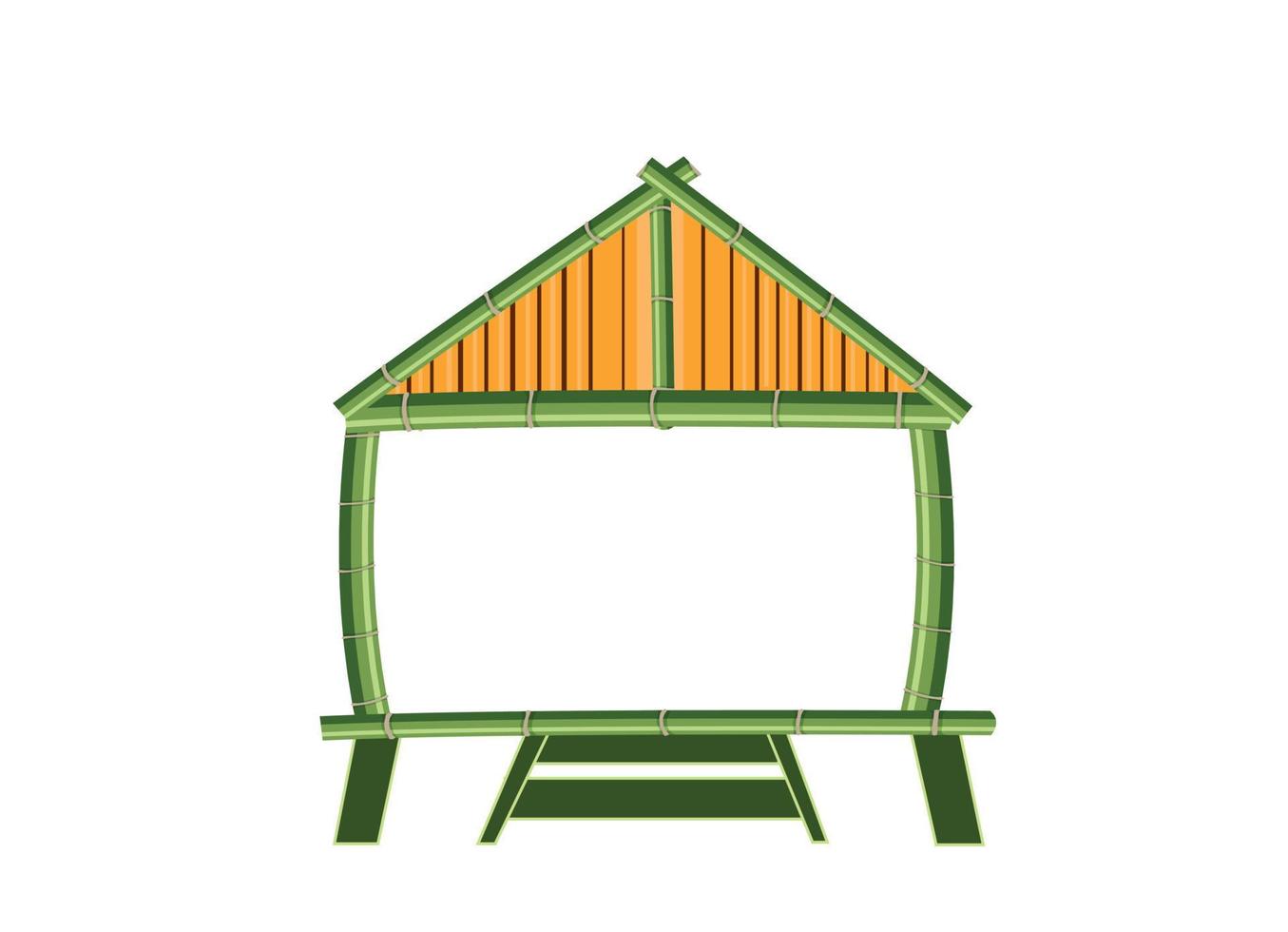 illustration vectorielle de cabane en bambou pour logo vecteur