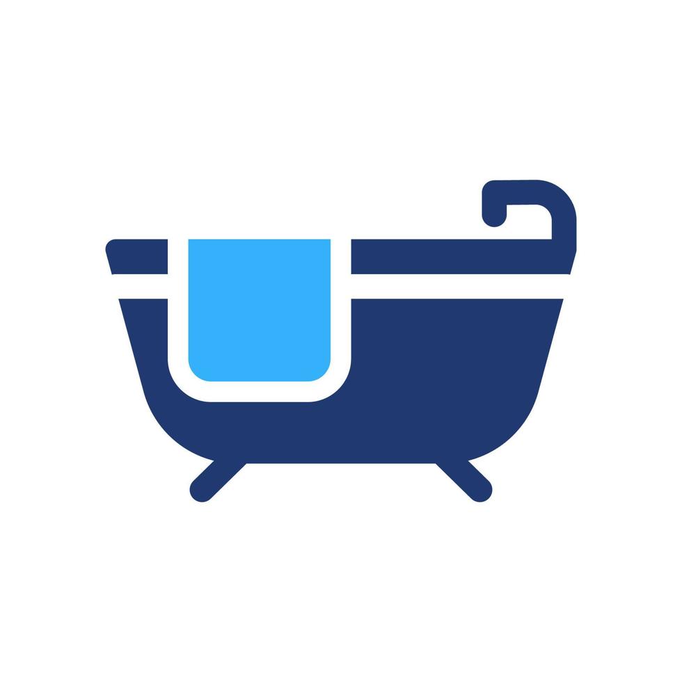 icône de silhouette de bain. baignoire avec pictogramme couleur robinet et serviette. icône de la salle de bain. illustration vectorielle isolée. vecteur
