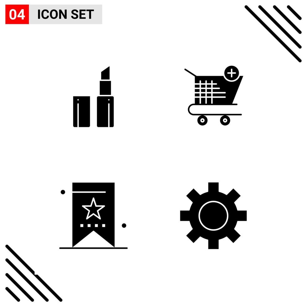 pixel parfait ensemble de 4 icônes solides. jeu d'icônes de glyphe pour la conception de sites Web et l'interface d'applications mobiles. vecteur