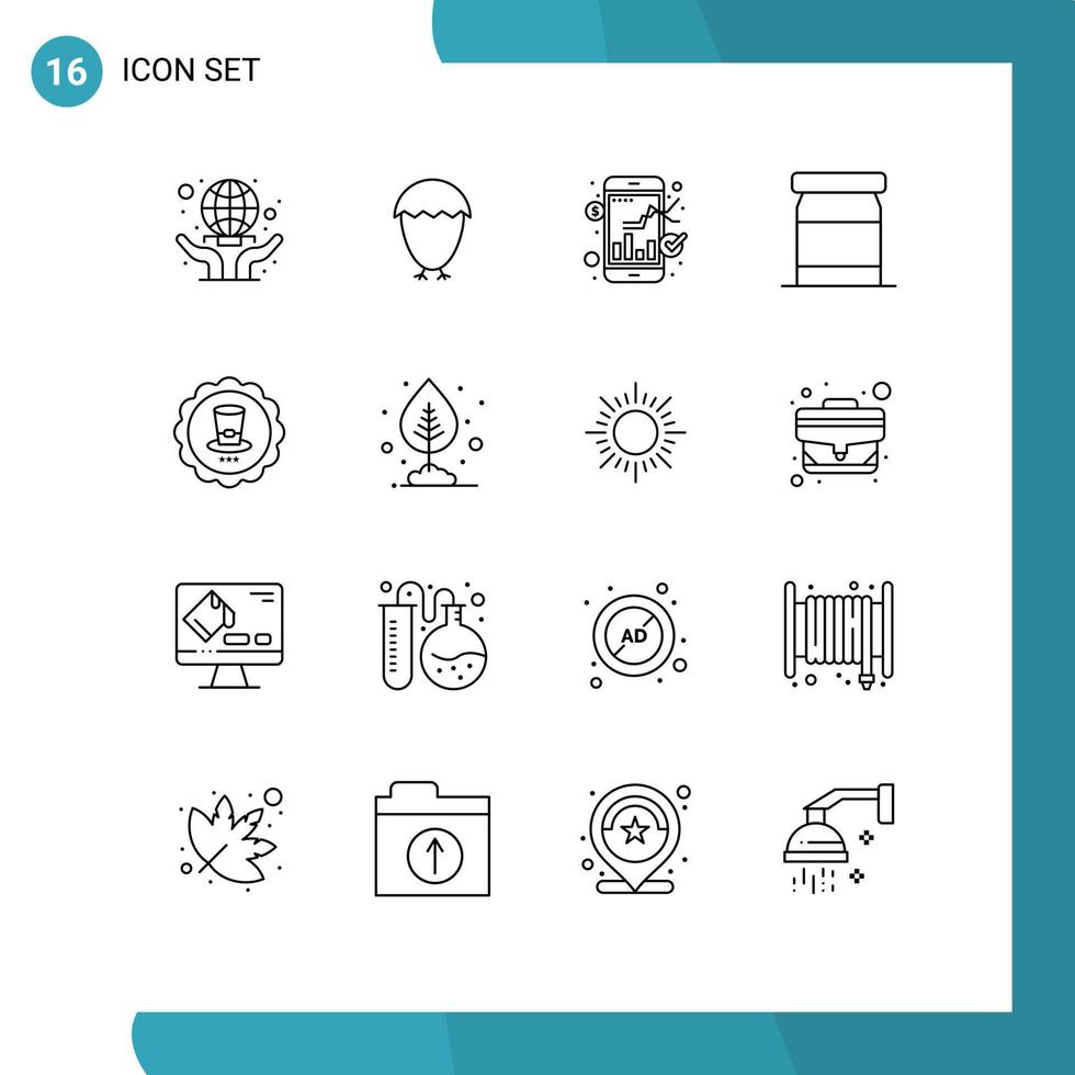 ensemble de 16 symboles d'icônes d'interface utilisateur modernes signes pour l'échange de verre de signe préserve les éléments de conception vectoriels modifiables pour bébé vecteur