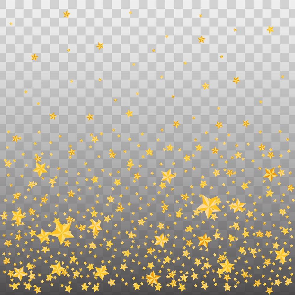 décoration étoiles dorées sur fond transparent vecteur