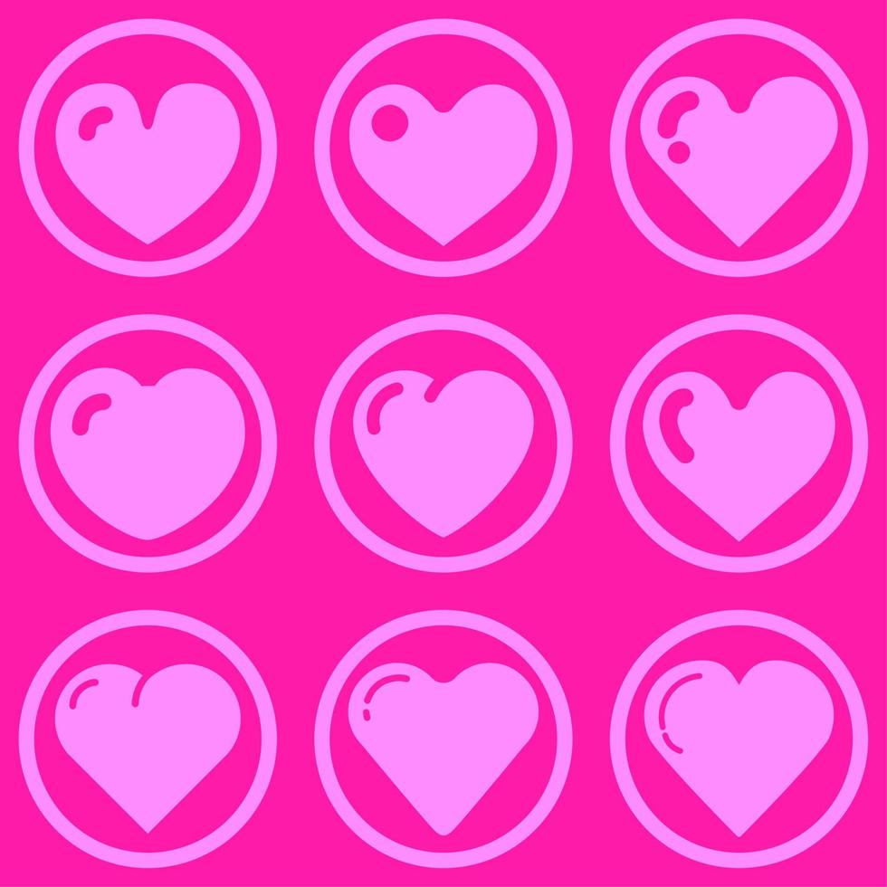 ensemble d'icône de vecteur de coeur. illustration vectorielle de saint valentin coeur. conception d'élément coeur rose dégradé brillant. collection de ressources graphiques coeurs
