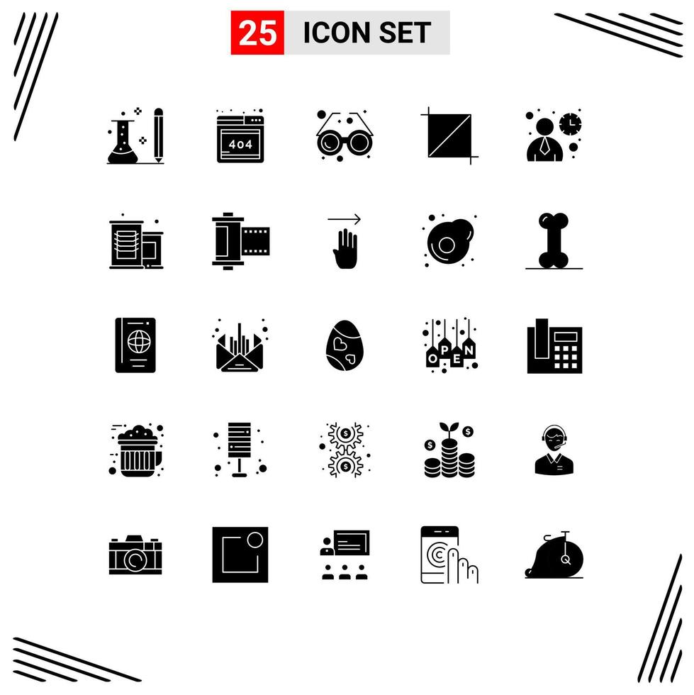 pack d'icônes vectorielles stock de 25 signes et symboles de ligne pour l'outil d'accessoire d'interface utilisateur soleil éléments de conception vectoriels modifiables vecteur