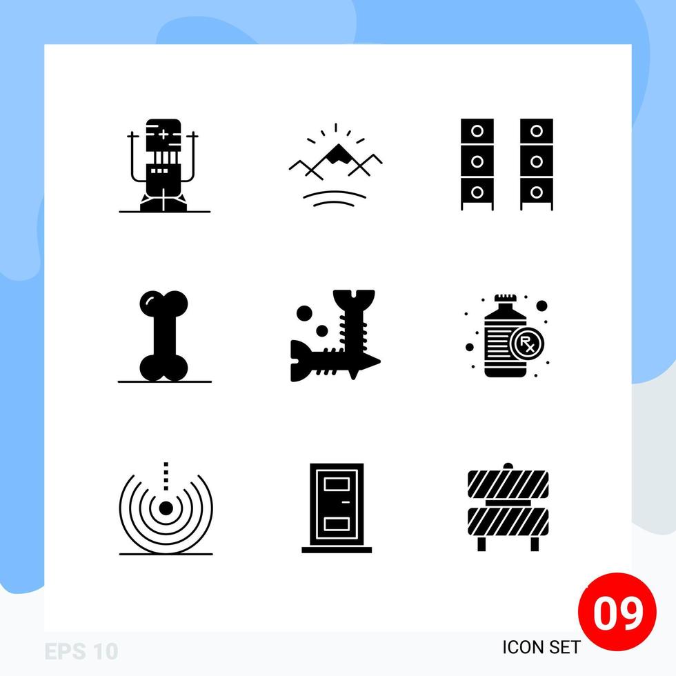 interface mobile glyphe solide ensemble de 9 pictogrammes d'articulations santé canada bureau d'anatomie dessiner des éléments de conception vectoriels modifiables vecteur