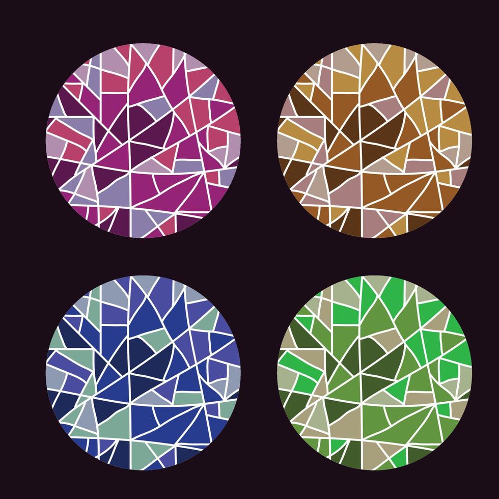 quatre types différents de conception abstraite textile colorée vecteur