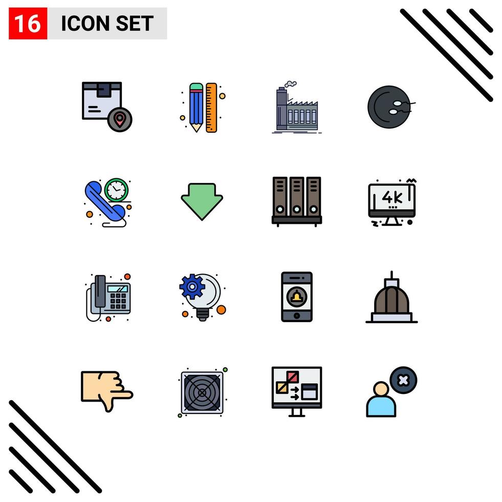 pack d'icônes vectorielles stock de 16 signes et symboles de ligne pour le processus de reproduction industrie de production de crayons éléments de conception vectoriels créatifs modifiables vecteur