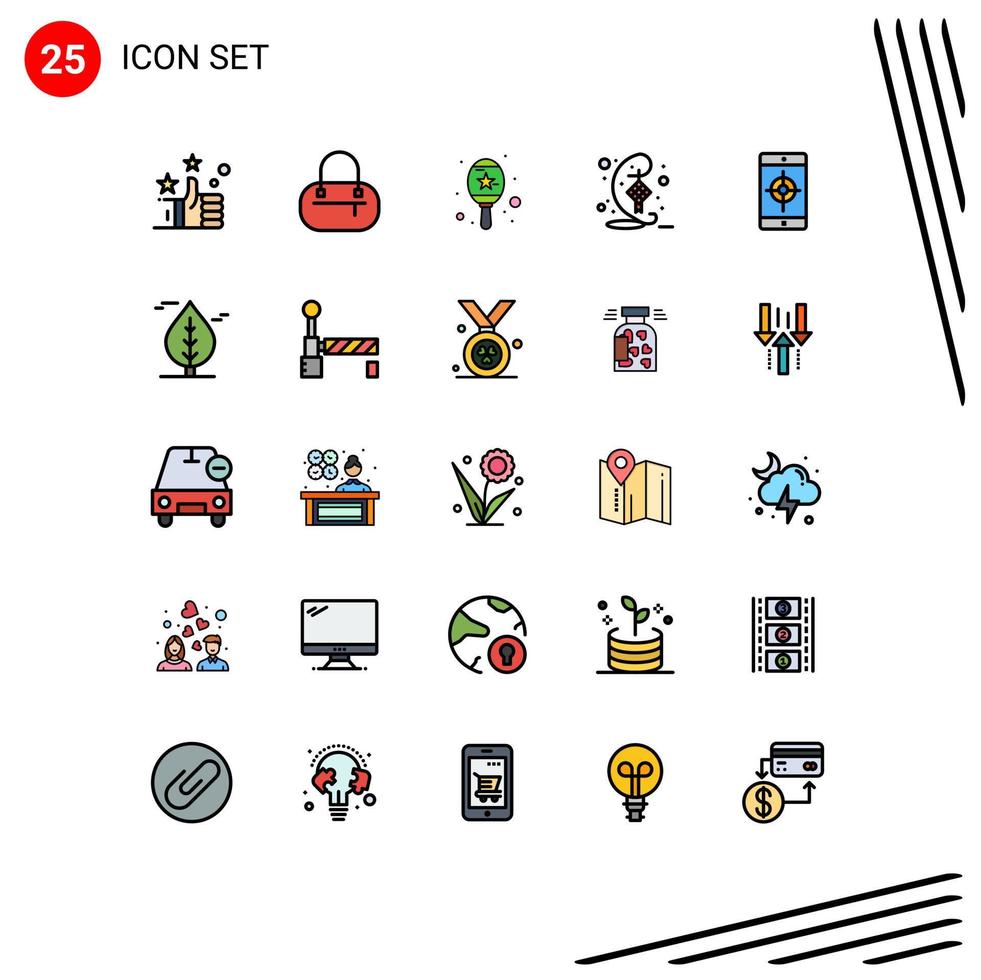 25 interface utilisateur ligne remplie pack de couleurs plates de signes et symboles modernes du canada décoration cible application mobile application éléments de conception vectoriels modifiables vecteur