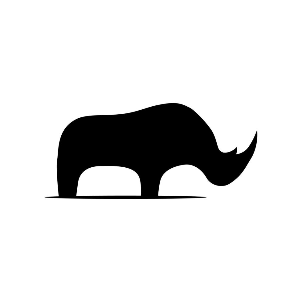 logo de silhouette de rhinocéros vecteur