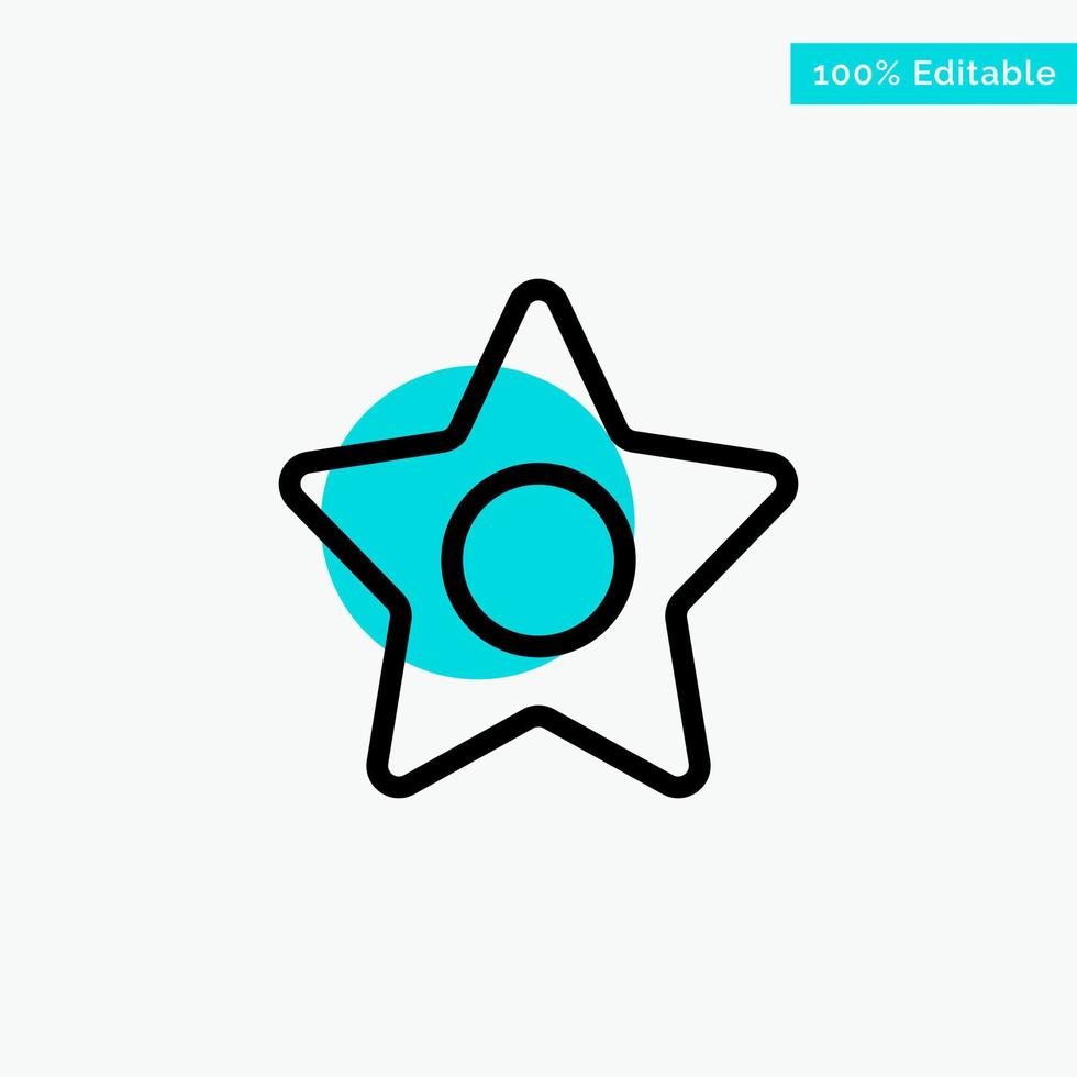 icône de vecteur de point de cercle de surbrillance turquoise star media studio