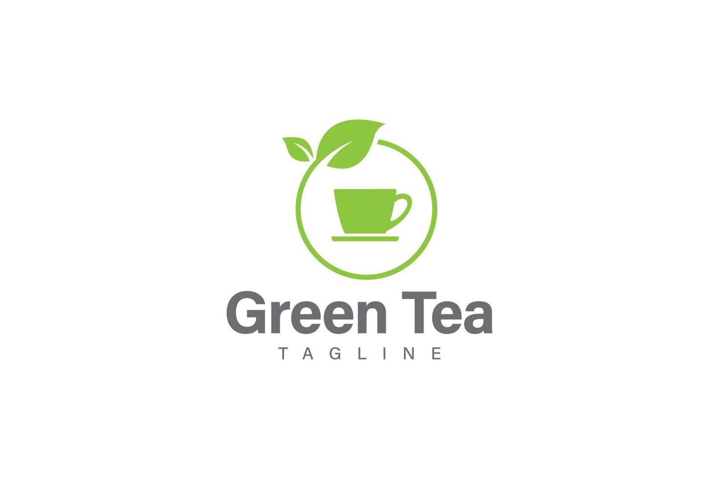 vecteur de conception de logo de thé vert