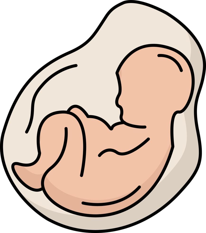 bébé grossesse enceinte obstétrique fœtus plat couleur icône vecteur