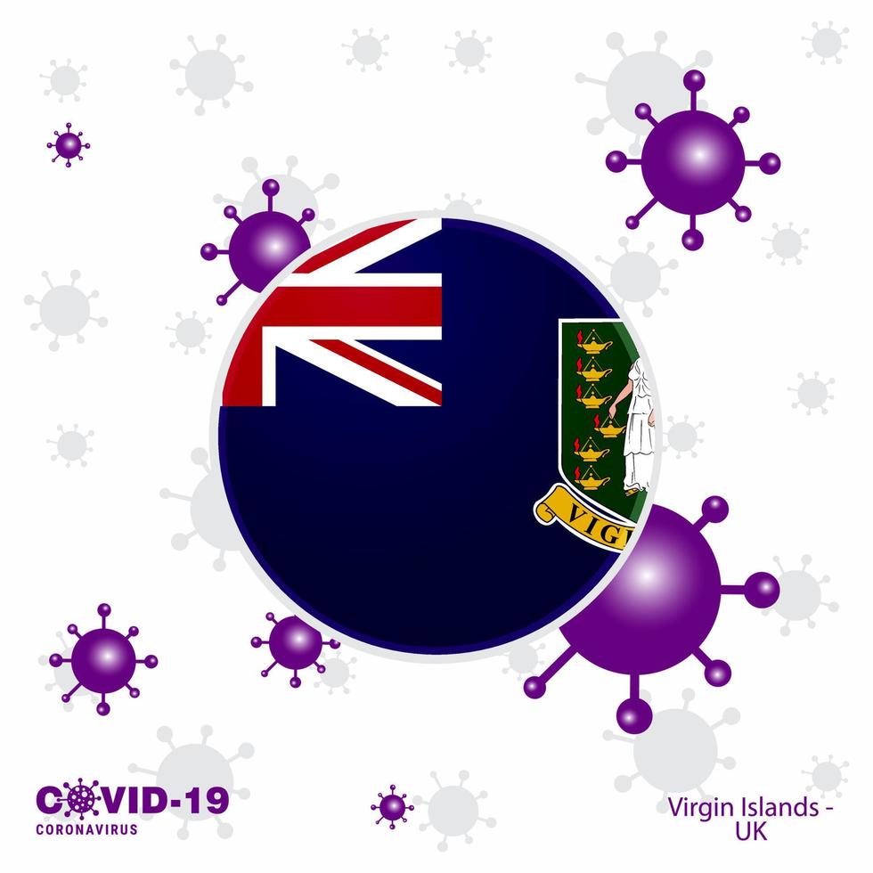 priez pour les îles vierges royaume uni covid19 coronavirus typographie drapeau restez à la maison restez en bonne santé prenez soin de votre propre santé vecteur