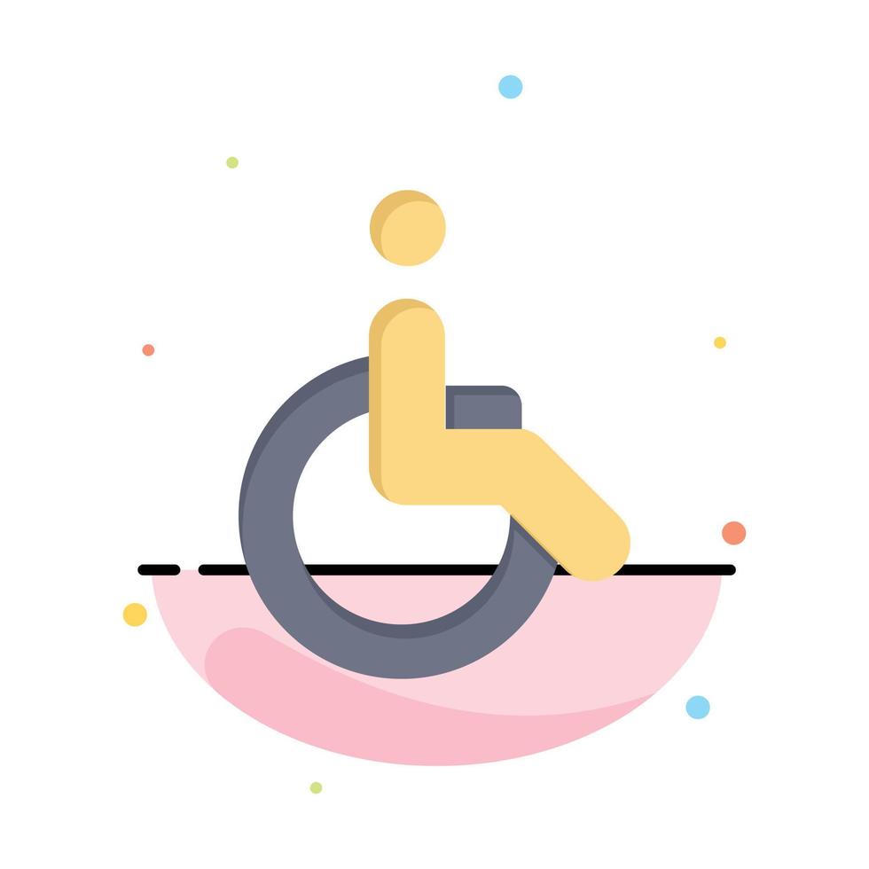 modèle d'icône de couleur plate abstraite de marche de vélo en fauteuil roulant vecteur