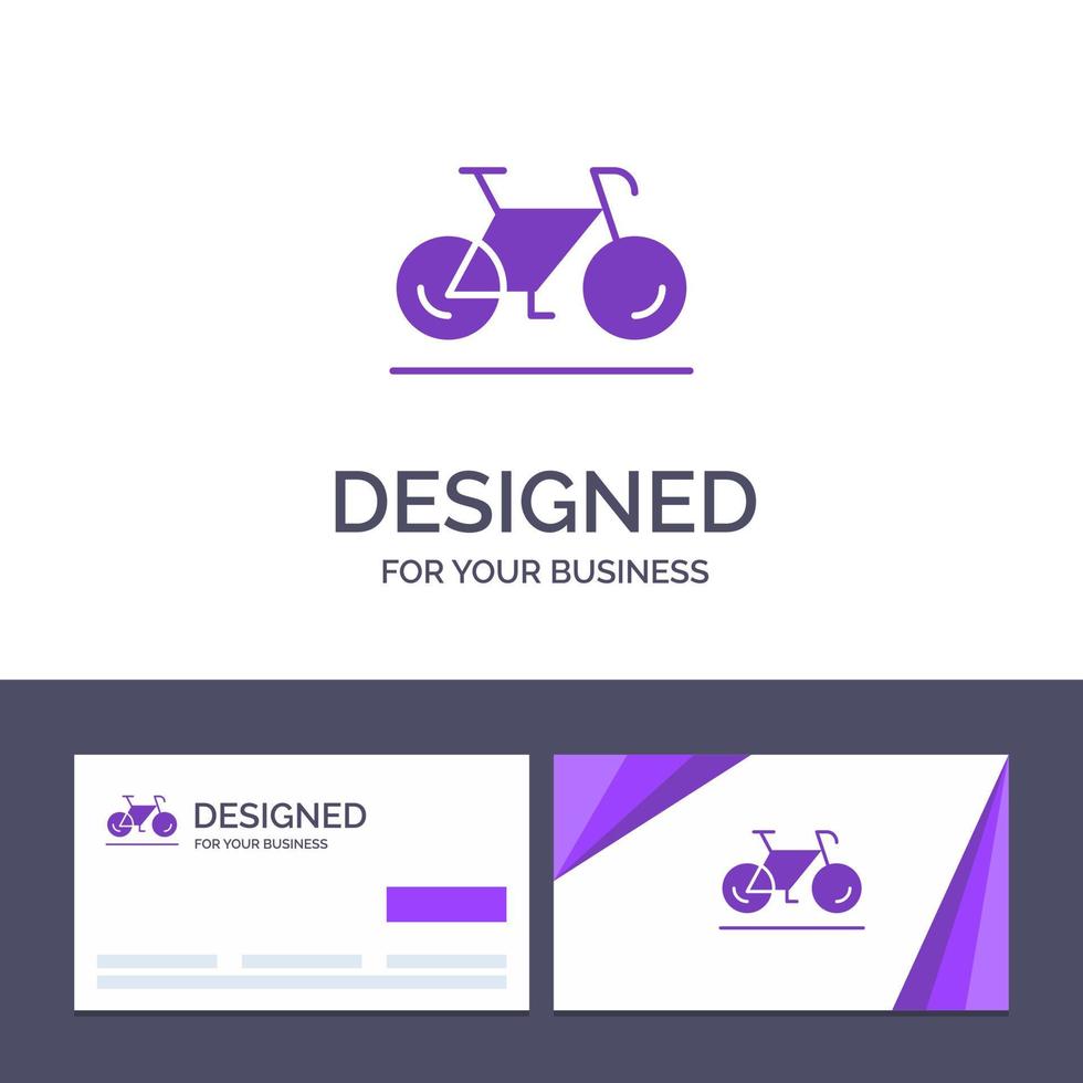 carte de visite créative et modèle de logo mouvement de bicyclette marche sport illustration vectorielle vecteur