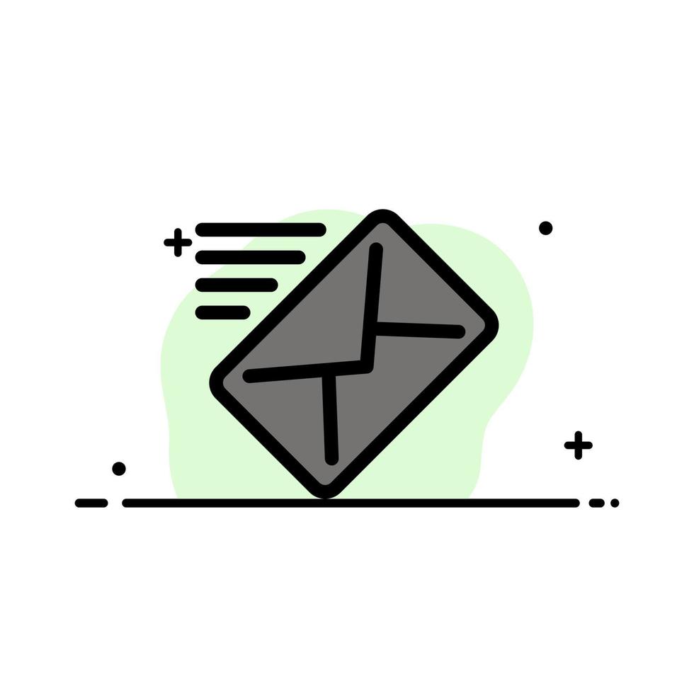 e-mail mail message envoyé business flat line rempli icône vecteur bannière modèle