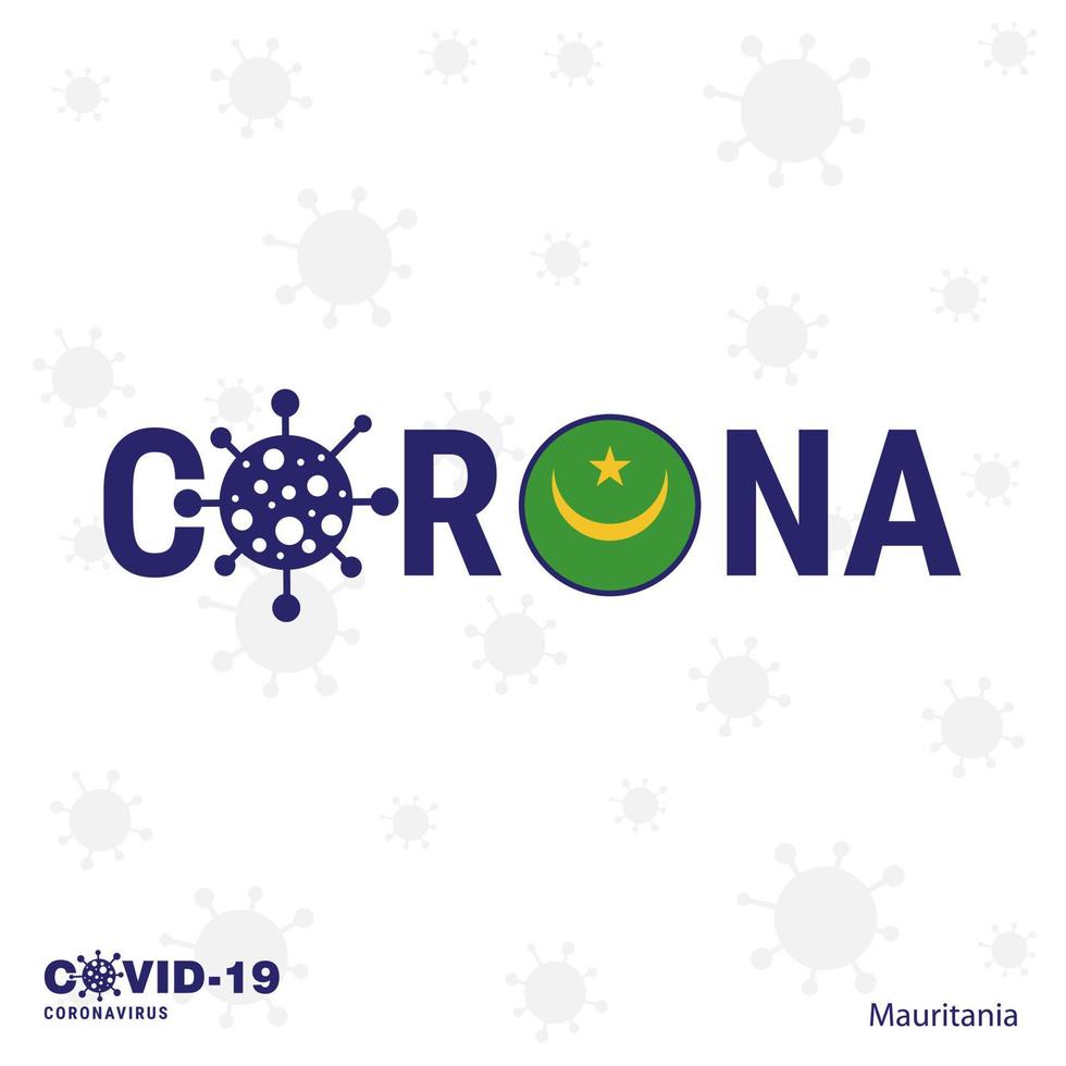 mauritanie coronavirus typographie covid19 pays bannière rester à la maison rester en bonne santé prendre soin de sa propre santé vecteur