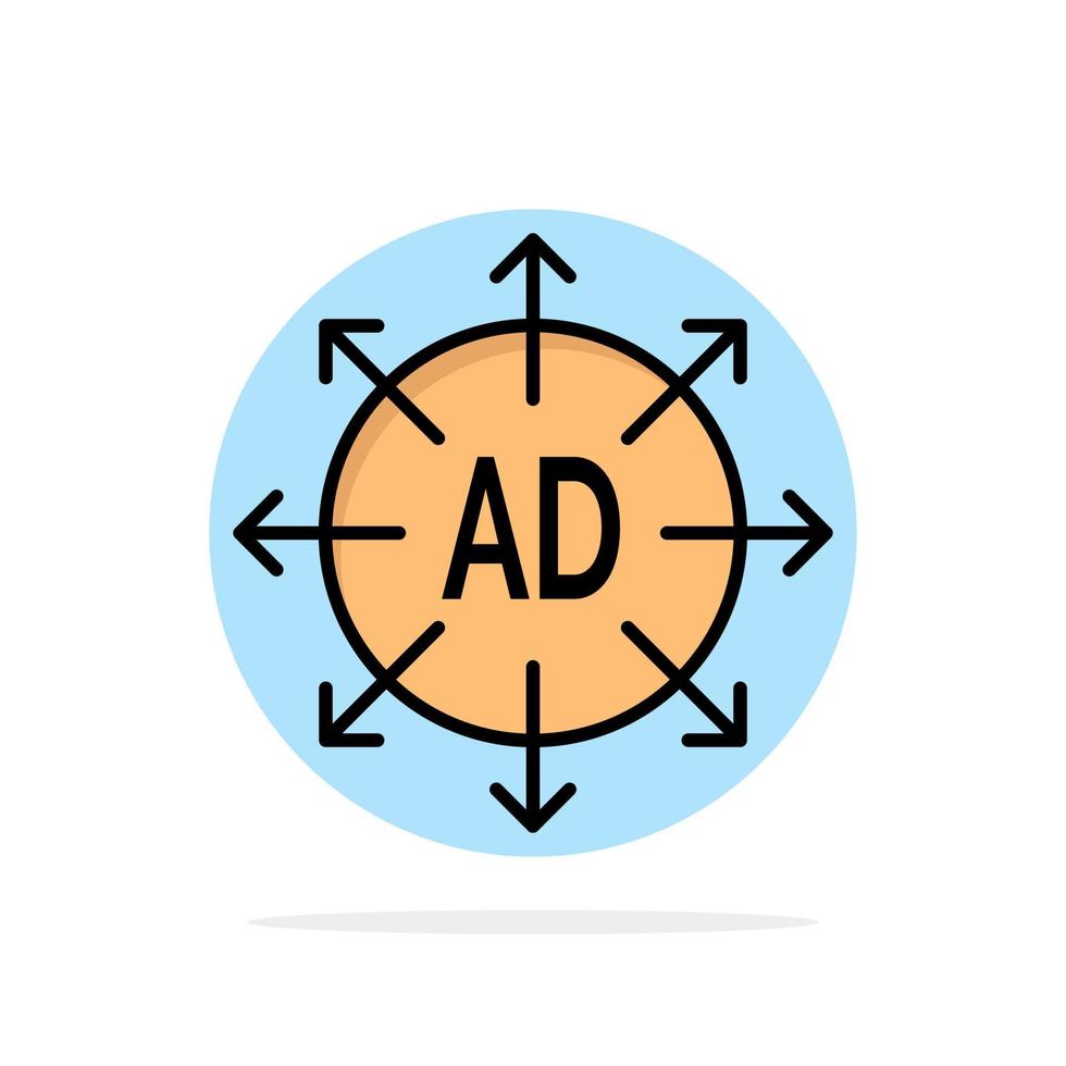 soumission publicitaire soumission publicitaire annonce cercle abstrait fond plat couleur icône vecteur