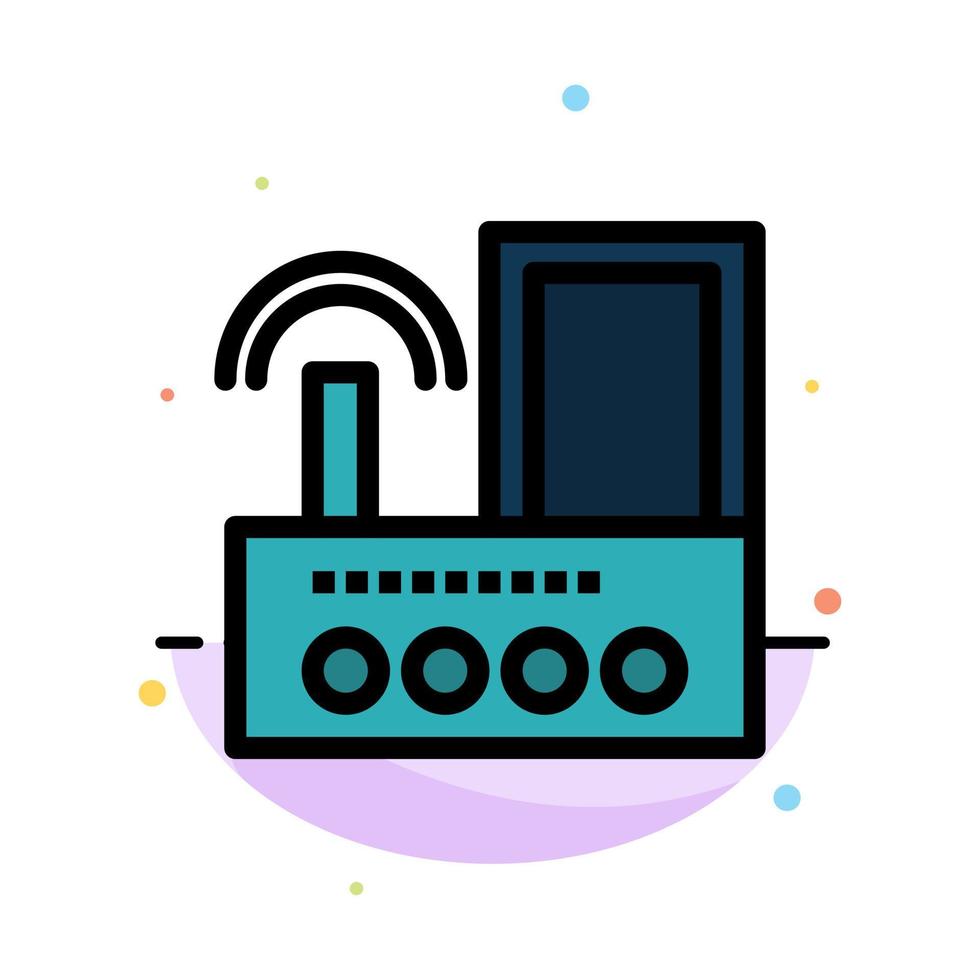 modèle d'icône de couleur plate abstraite de signal de périphérique de routeur wifi radio vecteur